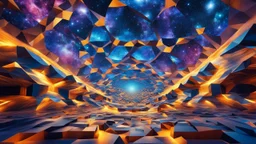 21994, geometric environment, exquisite beauty, fantasy world, luminous 3D tessellations, galaxy, beautiful composition, exquisite detail, 135mm lens