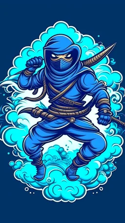 Cartoon art style de un Ninja full body calidad ultra intrincado hiperdetallado