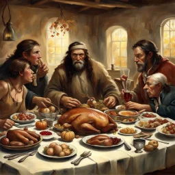 Thanksgiving dinner among the Cro-Magnon