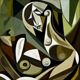 picasso abstract brown woman lying more cubism