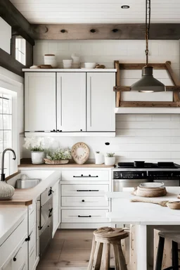 detail image of an kitchen. modern farmhouse style with a rustic feeling