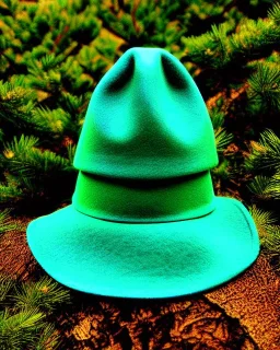 Pine tree with a hat hyperealistic