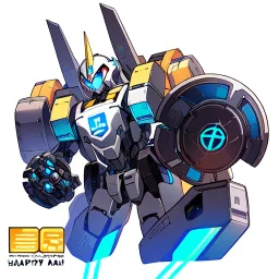 AI LOGO Robot simple, winking face happy
