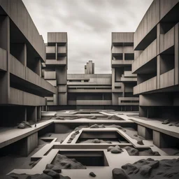 totalitarian brutalist landscape