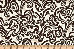 Brown grey black and cream flowers art nouveau