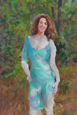 Full body portrait, painting, medium shot lady style of Vashti Harrison