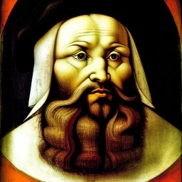 Retrato de un hombre con barba y canas llamado Jacobo Santiago Mozos con el estilo de Leonardo da Vinci