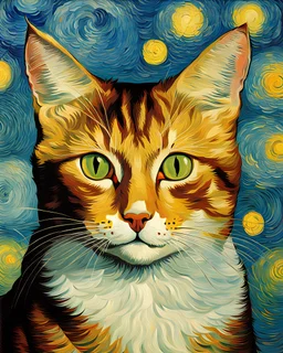 Portrait of a cat by Van Gogh