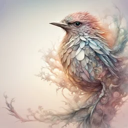 3d hd whimsical stylized fractal recursive gothic Bird of summerscape sunset, by Waterhouse, Carne Griffiths, Minjae Lee, Ana Paula Hoppe, Stylized watercolor art, Intricate, Complex contrast, HDR, Sharp, soft Cinematic Volumetric lighting, flowery pastel colours, wide long shot, perfect masterpiece"