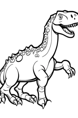 minimalist style dinosaur drawing, to color, in black and white, with a white background, drawing made in a single stroke for a coloring book for 4-year-old children