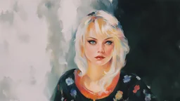 beautiful girl ,mugshot, Planet of the Vulcans, multicolored, large, floral designs, atmospheric, beautiful, oil painting by Frank Frazetta, 4k UHD, Photorealistic, professional quality