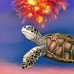 Turtle and Fireworks