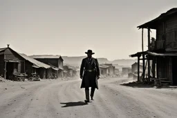 [very impressive high res masterpiece in Kodak Eastman 5247, scene by László Krasznahorkai] the Black or Afro-American sheriff in the Wild West. A tale as rare and powerful as a shooting star in the night sky. Picture this: a lone figure, standing tall in the dusty streets of a frontier town, a badge gleaming on their chest, defying the odds and challenging the stereotypes of the time.