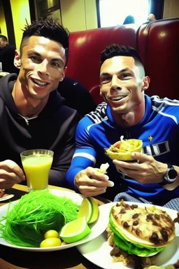 ronaldo eating messi