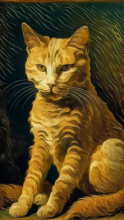 Portrait of a cat by Van Gogh