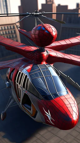 a helicopter with spiderman design, ultra realistic, 4k, ultra detail, full body, perfect