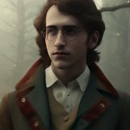 Full body, 3d render, Harry Potter 1800's men style, 1800's hair style, 1800's men clothes style, hunting, hyper realistic, octane render, unreal engine 5, 8k, palace background, uhd