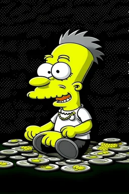 bart simpson eating coins