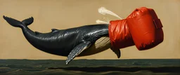 whale as punching bag, painted by Rembrandt