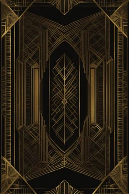 gold art deco book cover border on a black background