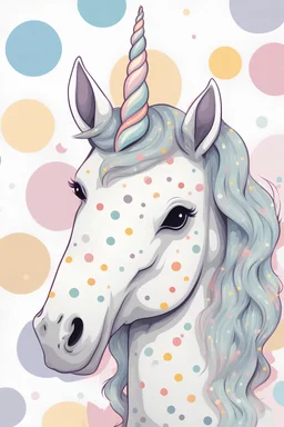 An illustration of polka dots consisting of a unicorn