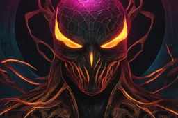 grendel in 8k comic book artstyle , spider model, neon effect, magic circle, full body, apocalypse, cover eyes, intricate details, highly detailed, high details, detailed portrait, masterpiece,ultra detailed, ultra quality