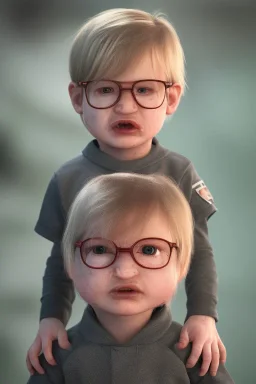 Dahmer toddler, full body, angry, bokeh, hyper realistic