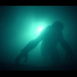 The atmosphere is eerie, suffocating, and raw, with the feeling that the camera operator is witnessing something forbidden and legendary — a colossal being that has been hiding for ages, suddenly revealed. The image must feel authentic and unpolished — like amateur footage captured in real time. Prioritize pixelation, color noise, digital compression artifacts, motion blur, and the unsettling atmosphere of being near a gigantic shadow-creature. Do not stylize or modernize.