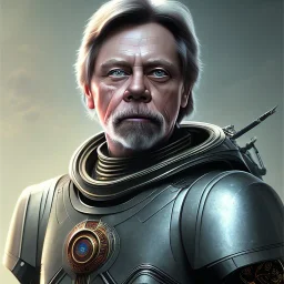 Mark Hamill, armour, intricate details, full body portrait, keep head in frame, slight smile, black Japanese motif, concept art, highly detailed, digital painting, concept art, sharp focus, illustration, art by Yoji Shinkawa, WLOP and greg rutkowski and alphonse mucha and artgerm and yanjun Chen and Junji ito and Makoto Shinkai, HDR, octane render