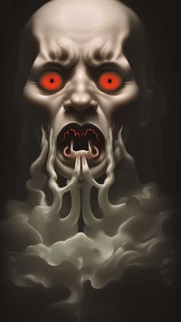 a sleepless night inside a dark a delusional state haunted by ghostly images, paint it in the baroque style, as if the man is horrified , warms comes out of his mouth
