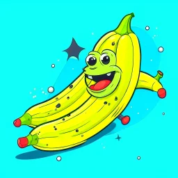 draw cartoon banana as starship