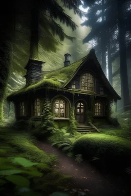 A mystical house in the forest