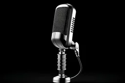 Create small white microphone colour and black background