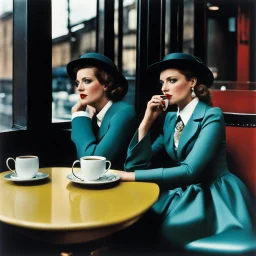 a mystery to solve [colour photography by helmut newton] She takes another sip of her tea, her eyes flickering to the men in the corner booth before settling back on you. "This town has its share of interesting elements, as you put it. But I wouldn't go poking around too much if I were you." "Why's that?" you ask, leaning forward slightly. "Is there something I should know about?" Maggie shrugs, a nonchalant gesture that doesn't quite match the seriousness in her eyes.