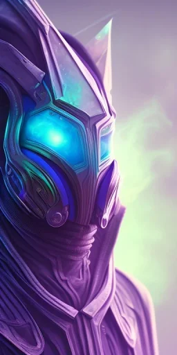 purple galaxy masked super villain, weapons in hands, teal and purple smoke, full portrait, hyper realistic, 4k