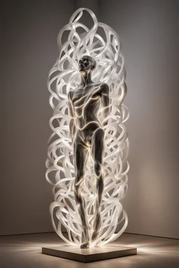 the sculpture is unusual in the form of light