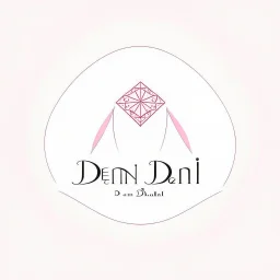 Create a logo with the name Deniz Boutique, inspired by diamond dresses, with the symbol of the dress, baby pink