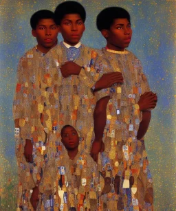 wealthy African American two young brothers of four by Gustav Klimt