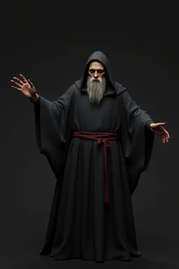 russian monk for a horror , silent hill style, 3d model, t-pose, full length