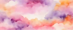 Purple magenta pink peach coral orange yellow beige white abstract watercolor. Art background. Light pastel pale soft. Design. Template. Mother's day, valentine, birthday.Romantic sky, colorful clouds