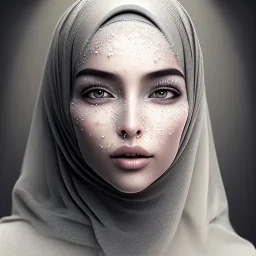 close up portrait of woman in hijab made of blowing dust, morphing into duststorm, dissolving into blowing dust, artwork manipulation, ray tracing, sharp focus, fine detail, highly intricate, wearing bridal veil, modern surrealism painting, defined cracks and breaks, high-quality, volumetric lighting, 8k, ultrahd, George Grie, Marco Escobedo, Igor Morski,Brian Froud, Howard Lyon, Selina French,