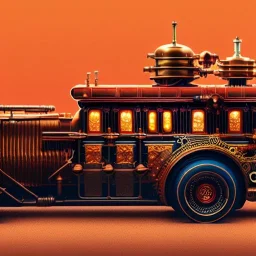 fullbody Drawing of 'sketch of Steampunk Vehicles',intricate detail,andrea bonelli,Kilian Eng,Ohrai,evan lee,Aleksandr Sidelnikov,KyuYong Eom,three quarters frontal aerial view,toned colors,16k