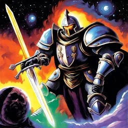 fantasy space knight 90'stcg art