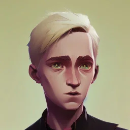 Portrait of a 9 year old warlock blond boy Jim Kay style