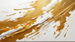 Hyper Realistic White & Golden Oil-Paint Brush Strokes Texture on Canvas