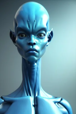 Humanoid blue alien, ultra realistic, ultra highly detailed, shiny, smooth, studio quality, octane render, ambient lighting, polaroid,--ar 1:1 --v4