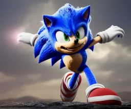 sonic the hedgehog in lightning storm