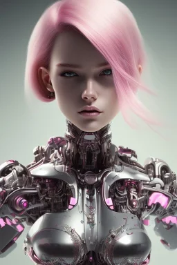 cyborg, pink hair,seven , perfekt, real, dream