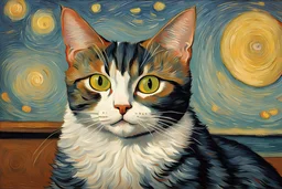 Portrait of a cat by Van Gogh