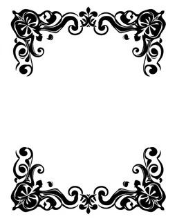 black bold filigree corner elements, western, black on white vector